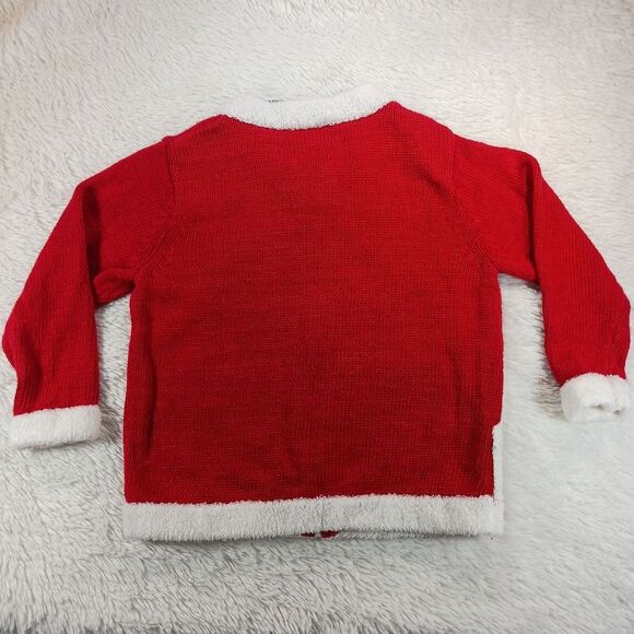 Tiara Girls Appliqué Embellished Zip-Up Christmas Santa Knit Sweater XS/CH-4 - Picture 5 of 10